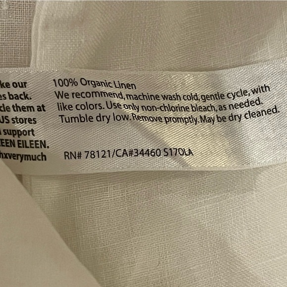 Eileen Fisher White Organic Linen Short Sleeve Scoop Neck Sheath Dress, size XL - Picture 5 of 7